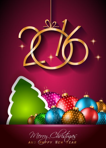 2016新年快乐，圣诞快乐图片下载