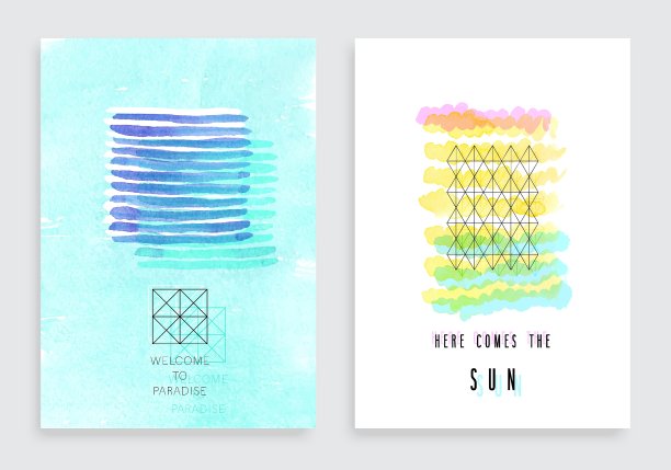 手绘水彩卡片图片下载