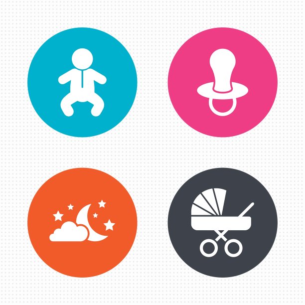 月亮和星星婴儿婴儿图标童车假人图片下载