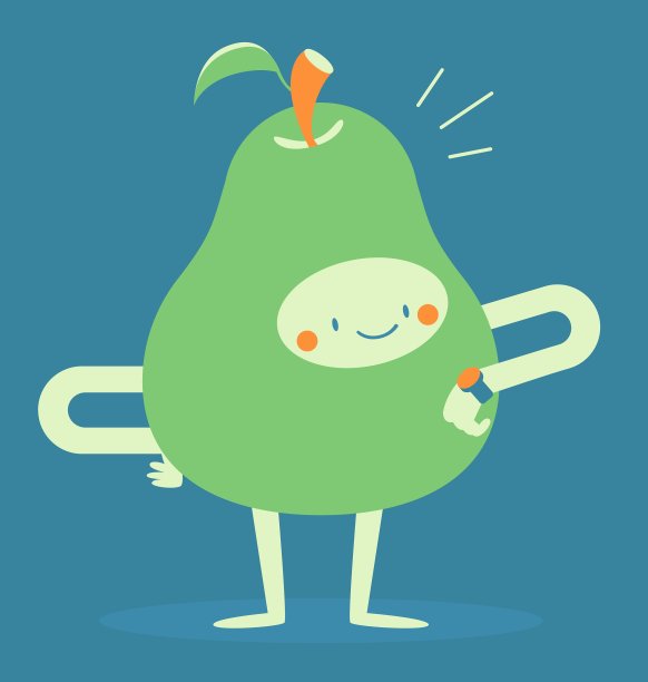 看手表的梨字符图片下载