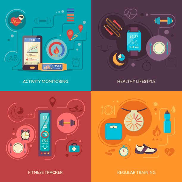 健身跟踪2x2设计概念图片下载