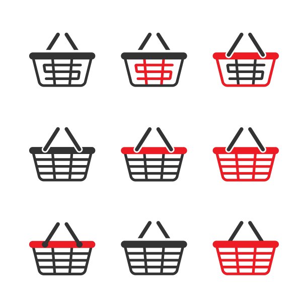 购物篮图标集图片下载