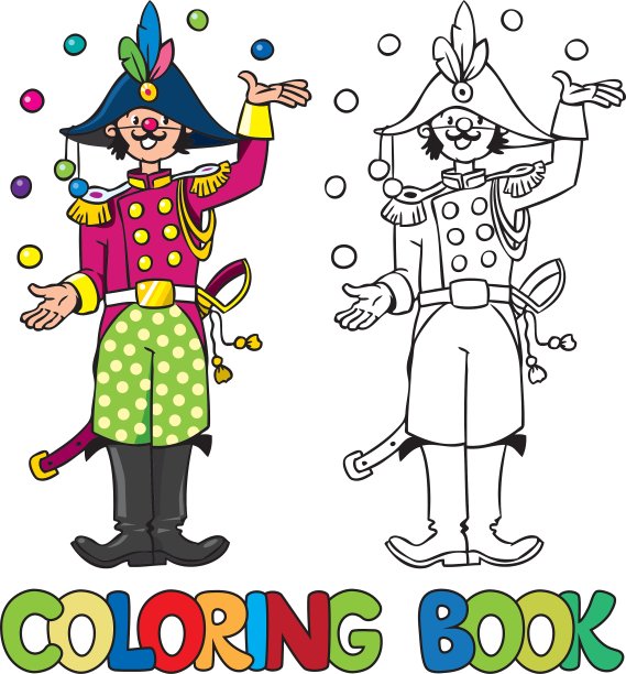 有趣的一般杂耍着色书图片下载