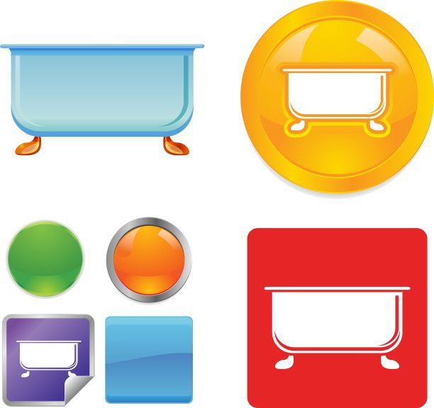 浴室和卫生图标图片下载