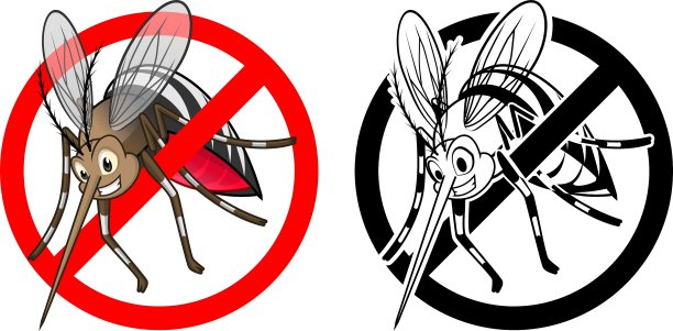 禁止标志蚊子卡通人物图片下载