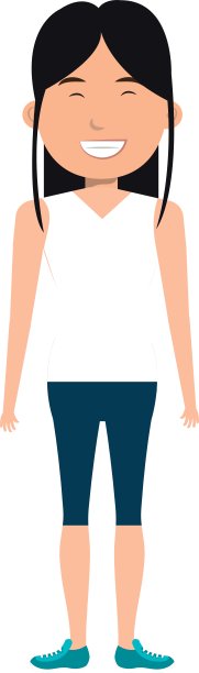 年轻美丽的女人孤立的彩色图标图片下载