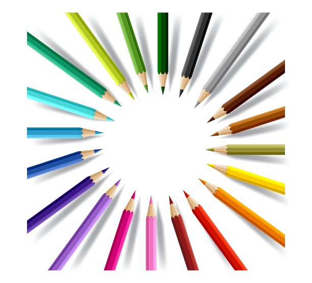 背景与彩色铅笔概念图片下载