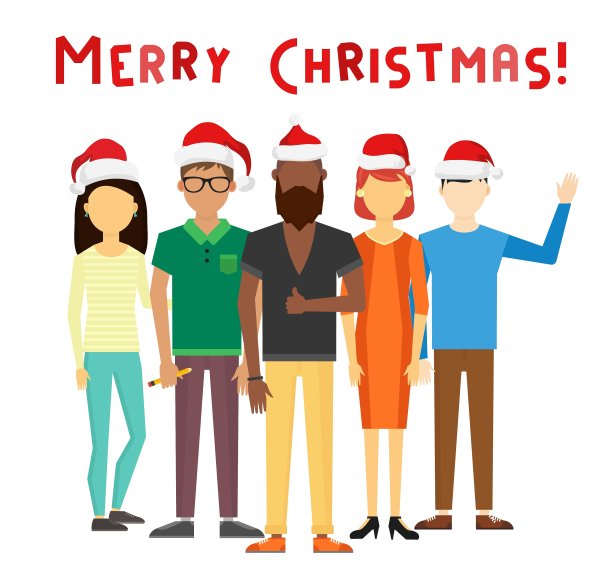 商务团队人员圣诞贺卡图片下载