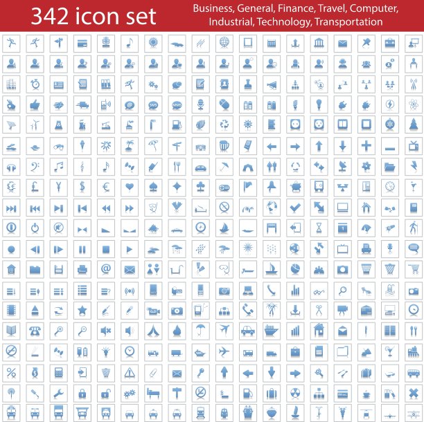342个图标合集图片下载