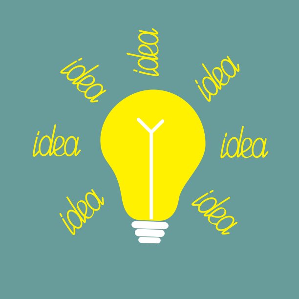 光线黄色灯泡概念图片下载