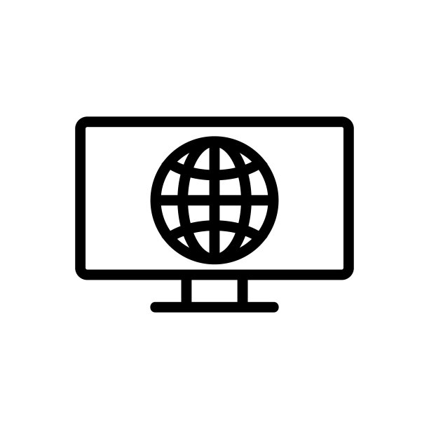 电视互联网图标矢量大纲插图图片下载