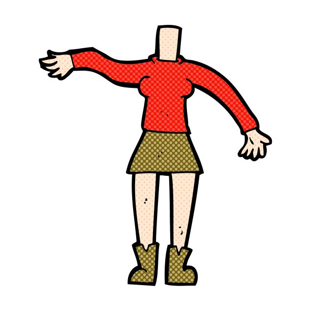 漫画卡通女性身体添加照片或混搭图片下载