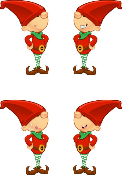 红色精灵的手放在臀部图片下载