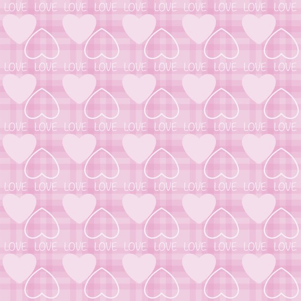 心形爱情情人节无缝图案图片下载