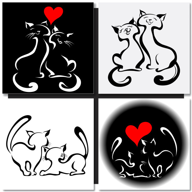 恋爱中的快乐猫图片下载