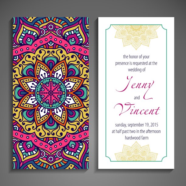 黑色背景上优雅的印度装饰图片下载