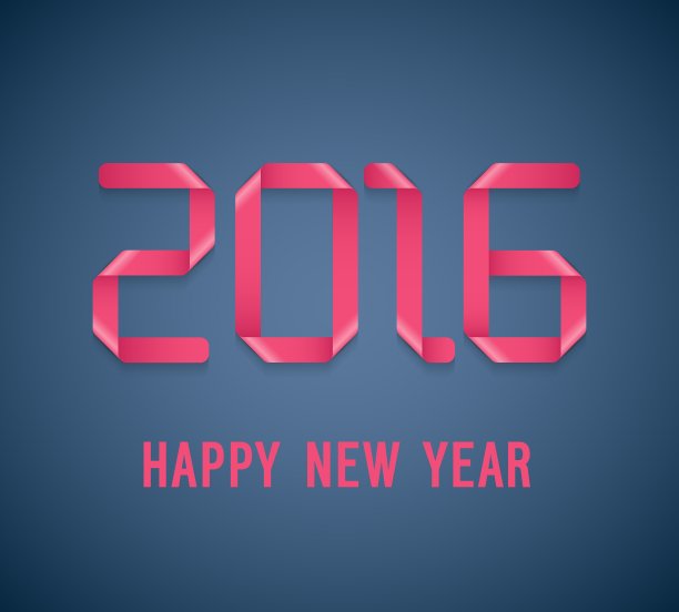 2016年新年快乐纸质明信片图片下载