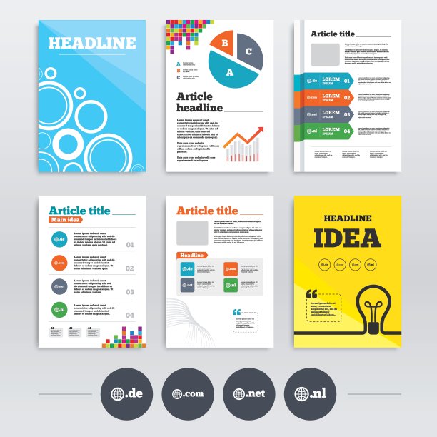 顶级域名标志De Com Net和Nl图片下载