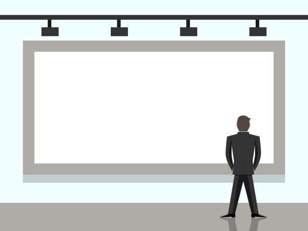 商人看广告牌图片下载