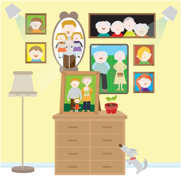 家人的照片墙图片下载