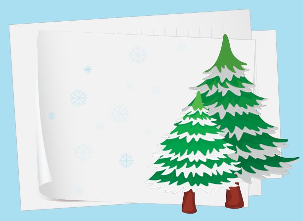 纸和圣诞树图片下载