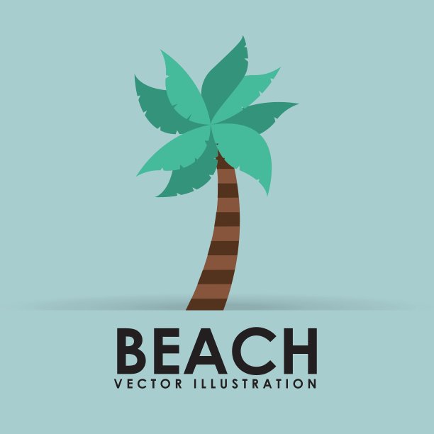 海滩上的图标图片下载