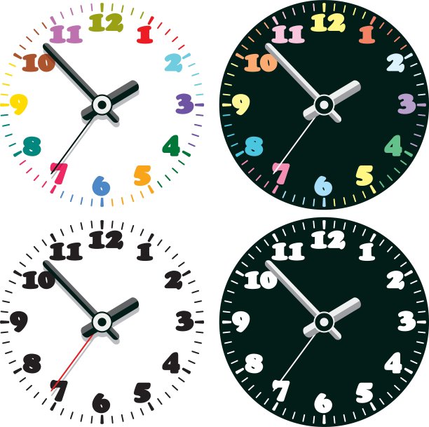 一套彩色时钟图片下载