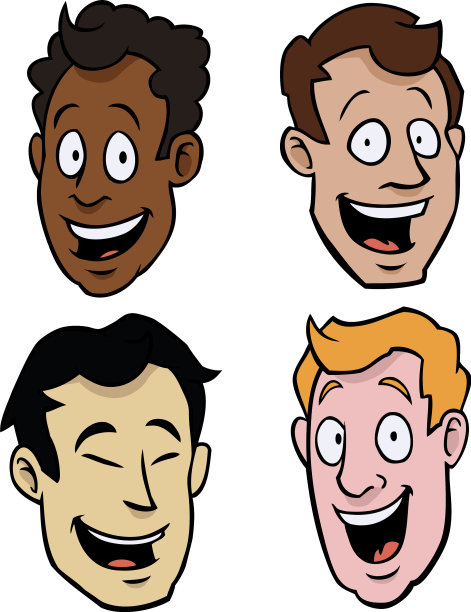 各种各样的男性卡通面孔图片下载