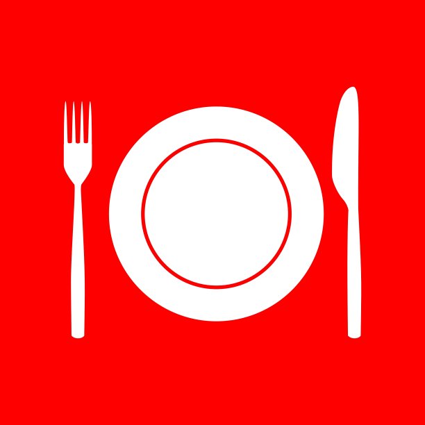 叉子胶带和刀的标志图片下载