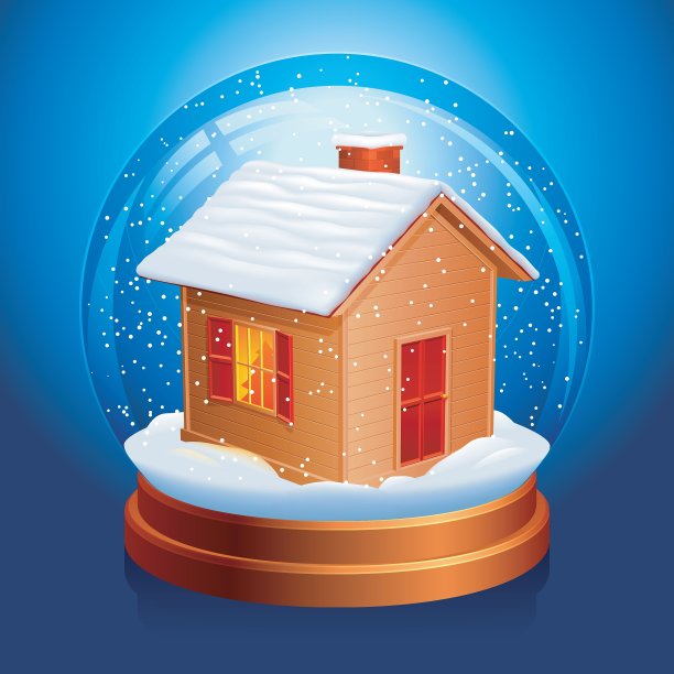 里面有雪花的球形玻璃器图片下载