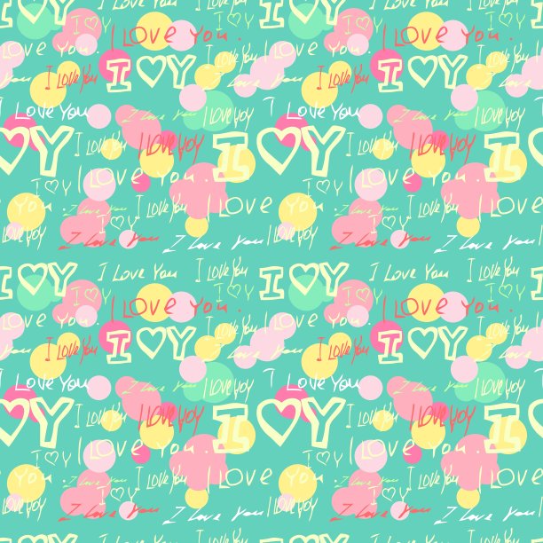 蓝色背景上的文字我爱你图片下载