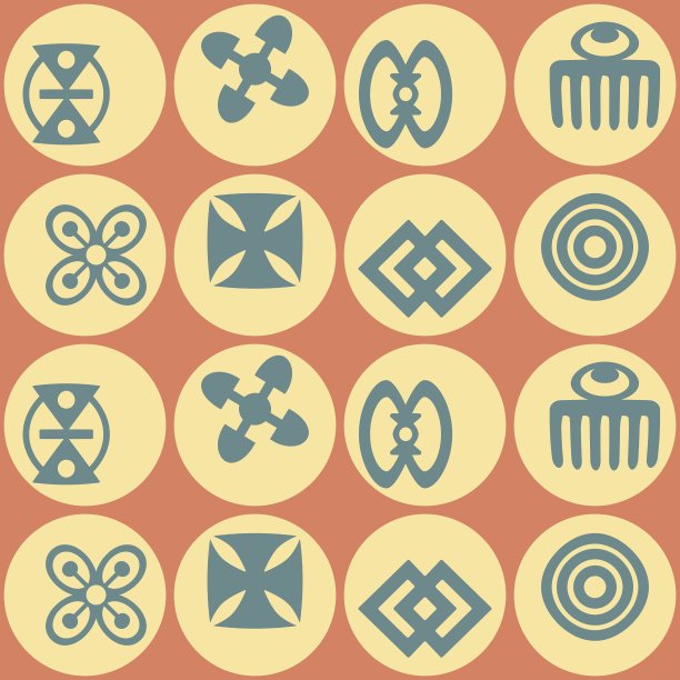 无缝背景与adinkra符号为您图片下载