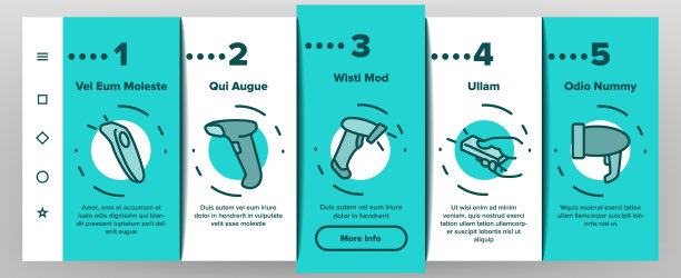 条形码扫描器设备上载图标设置矢量图片下载