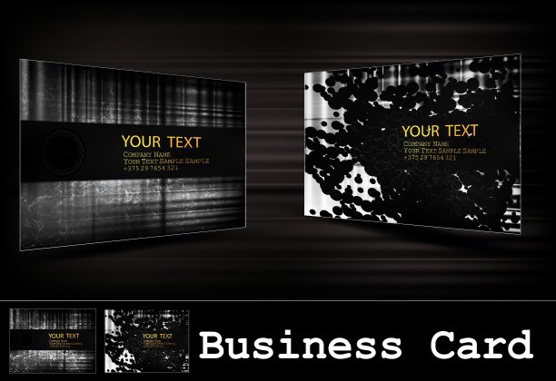黑色名片套图片下载