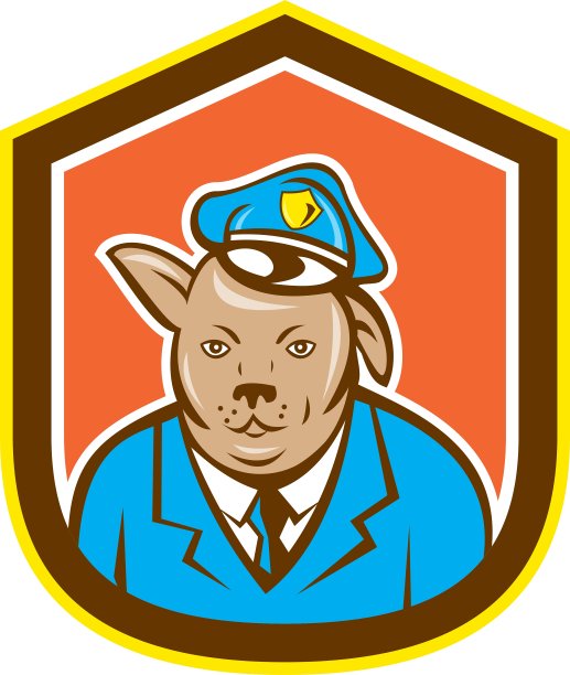 警犬警徽卡通图片下载