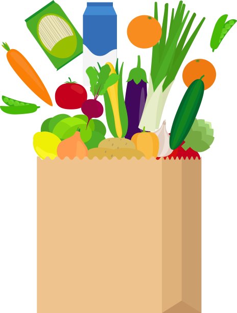 装新鲜食物的纸袋图片下载