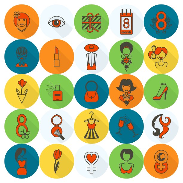 妇女节图标集图片下载