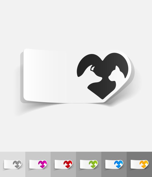 现实主义的设计元素友谊猫和狗图片下载