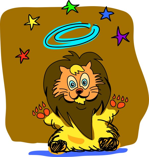 狮子座手绘图片下载