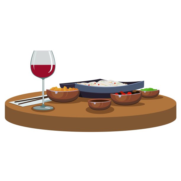 亚洲美食和葡萄酒图片下载