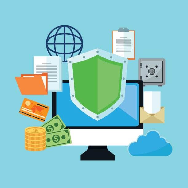 网络安全设计系统图标多彩图片下载