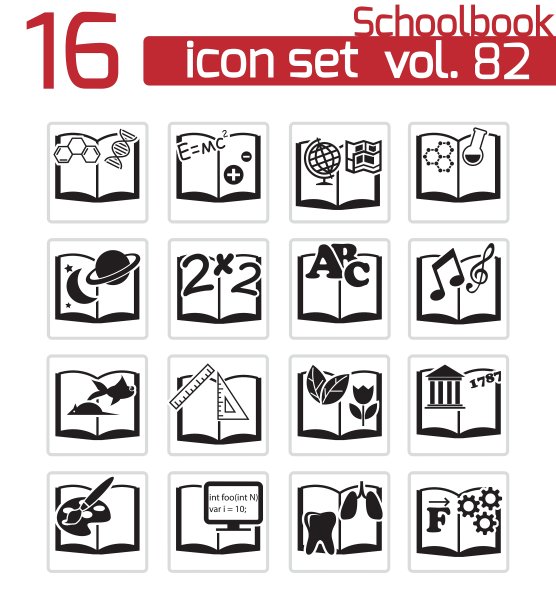 黑色教科书图标设置图片下载