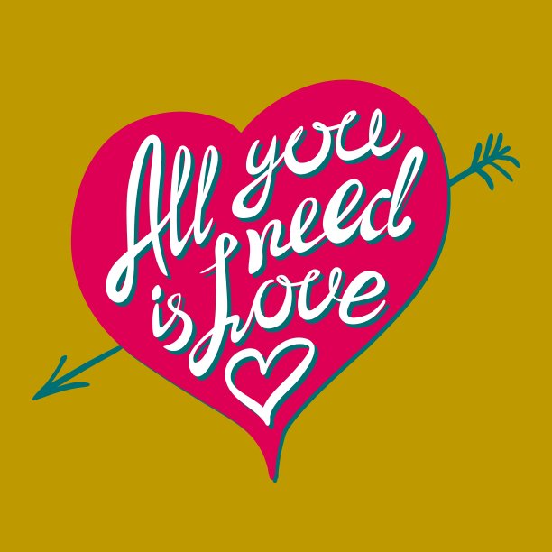 手绘所有你需要的是爱手写字母图片下载