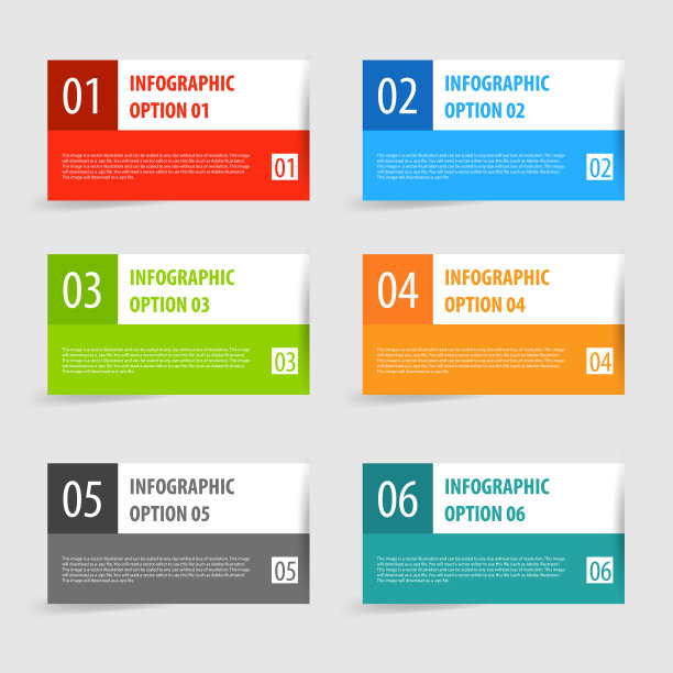 简单的现代信息图形选项横幅集图片下载