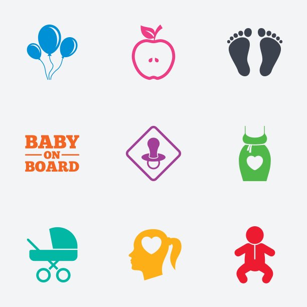 孕妇和婴儿护理图标图片下载