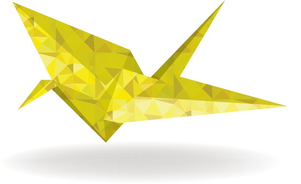 纸金鸟和鸽子设置在折纸风格图片下载