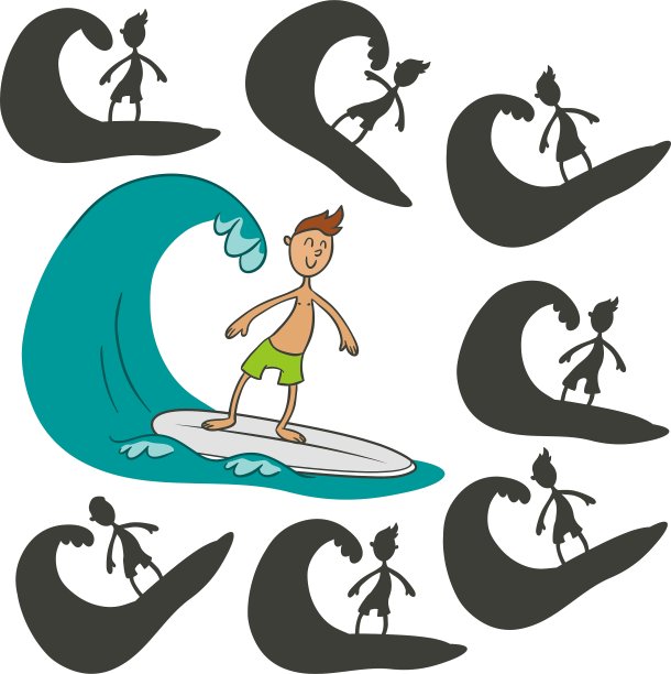 卡通冲浪者图片下载