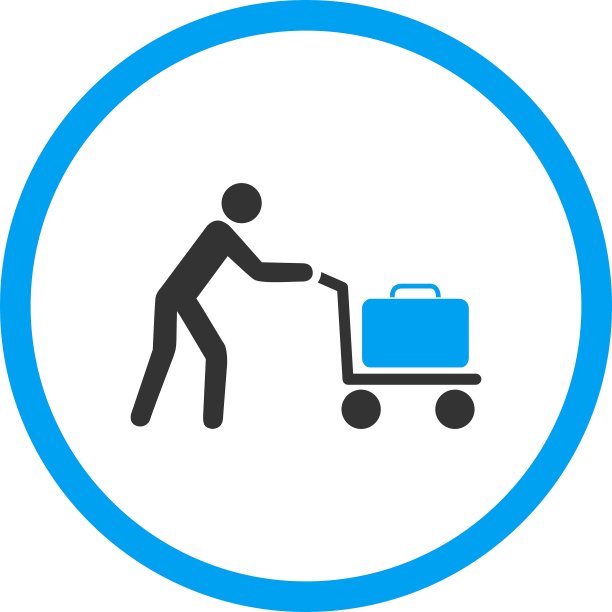 乘客手推车圆形图标图片下载