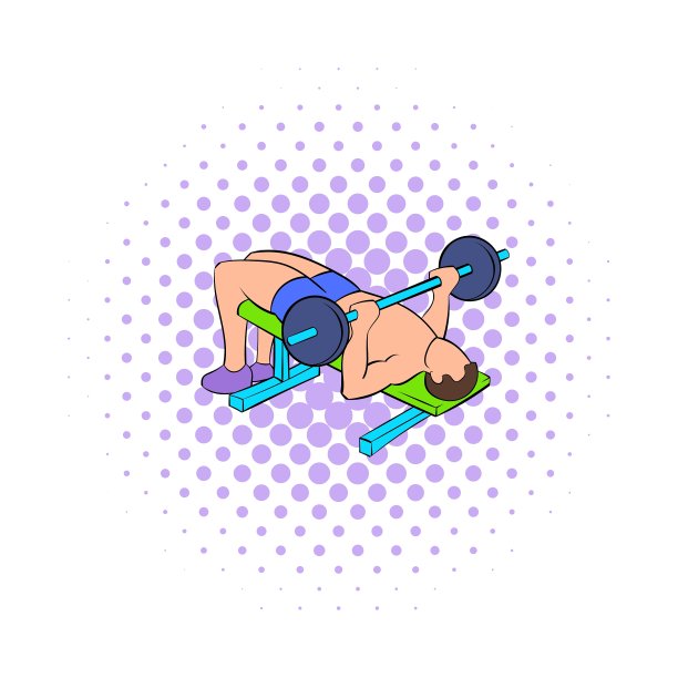 在长凳上训练的男人按图标漫画风格图片下载