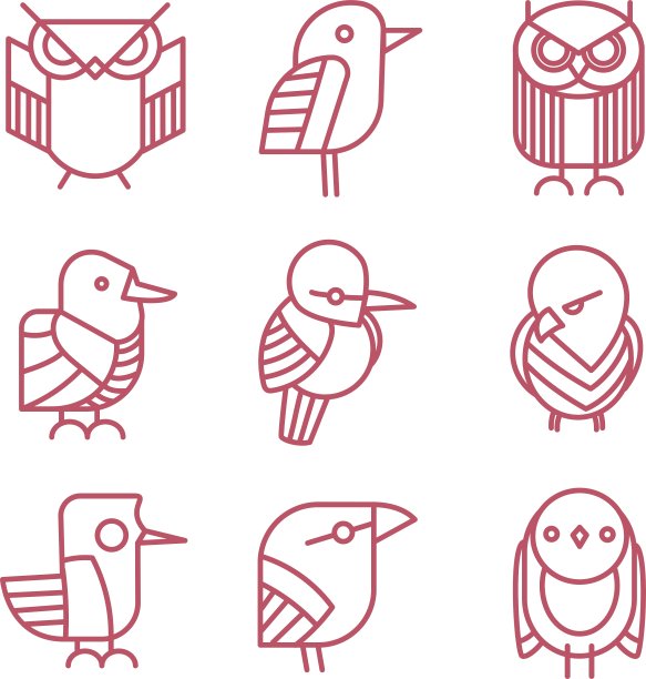 Bird线性图标集图片下载
